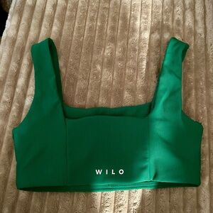 Wilo Green Ribbed padded sports bra